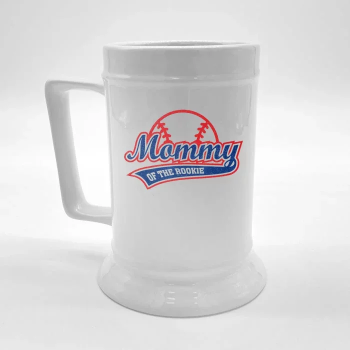 Funny Retro Baseball Mommy Of The Rookie Front & Back Beer Stein