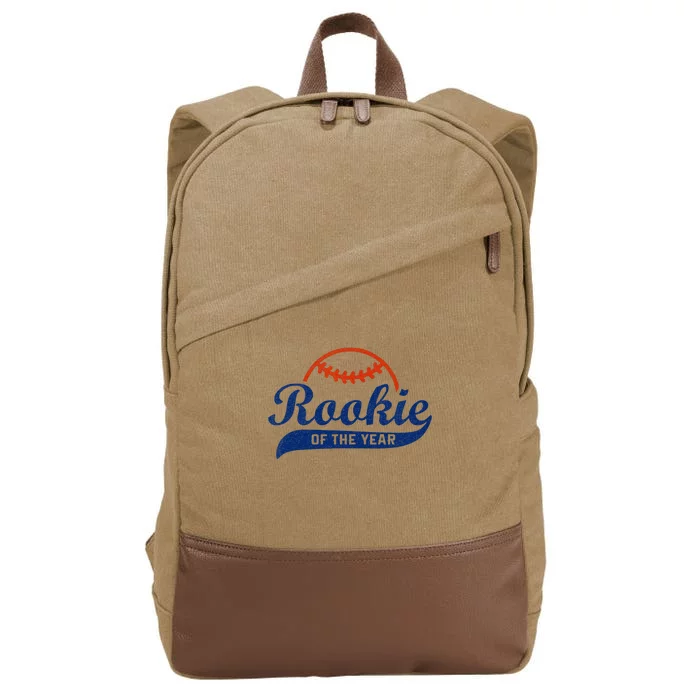 Funny Retro Baseball Rookie Of The Year Cotton Canvas Backpack