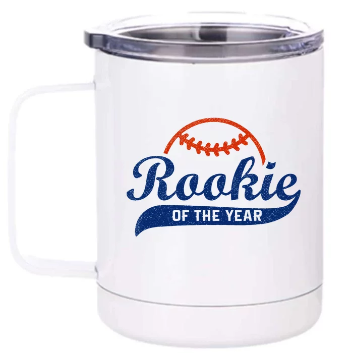 Funny Retro Baseball Rookie Of The Year Front & Back 12oz Stainless Steel Tumbler Cup