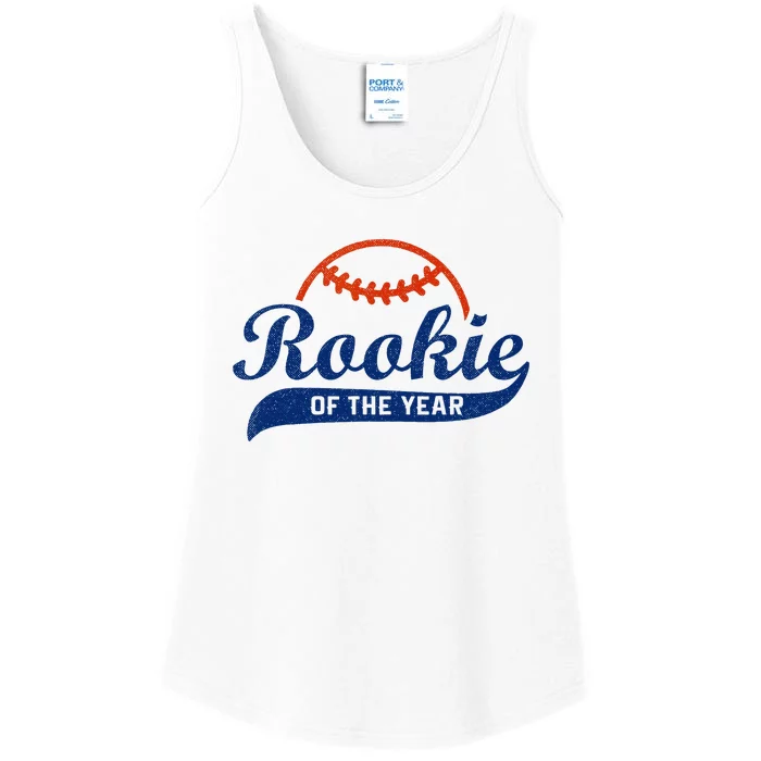 Funny Retro Baseball Rookie Of The Year Ladies Essential Tank