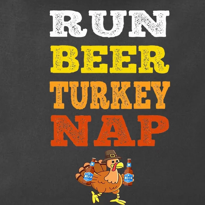 Funny Run Beer Turkey Nap Running Trot Dinner Thanksgiving Zip Tote Bag