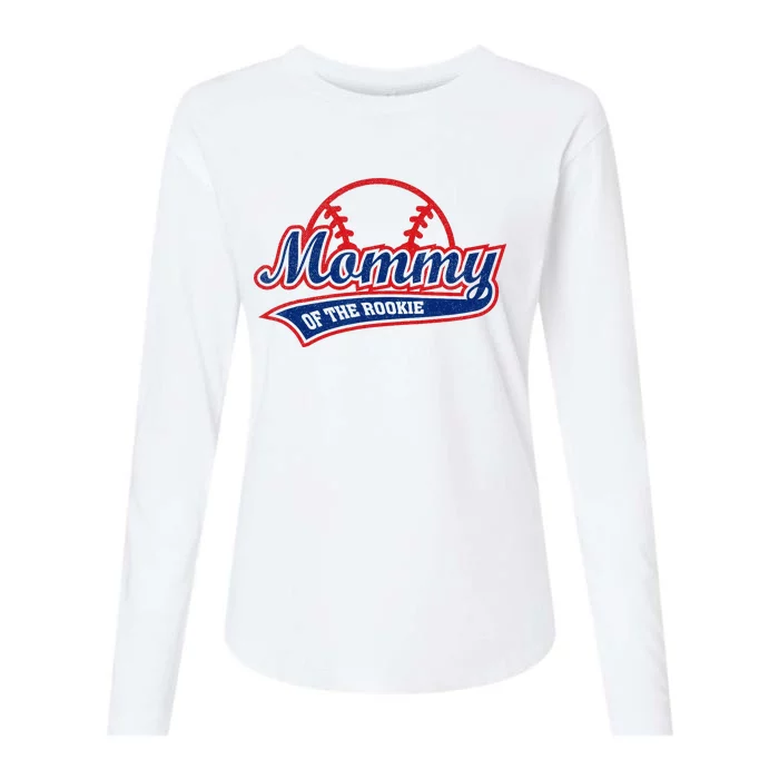 Funny Retro Baseball Mommy of the Rookie Womens Cotton Relaxed Long Sleeve T-Shirt