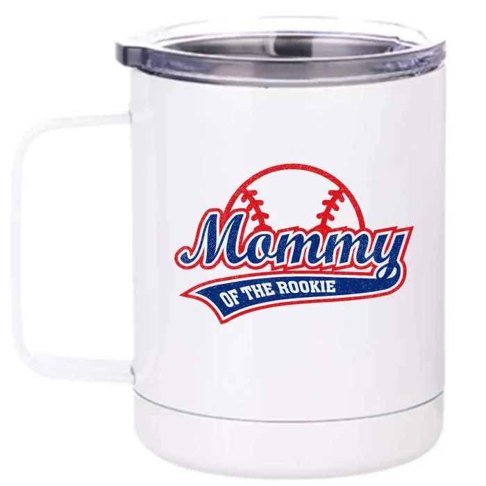 Funny Retro Baseball Mommy of the Rookie Front & Back 12oz Stainless Steel Tumbler Cup