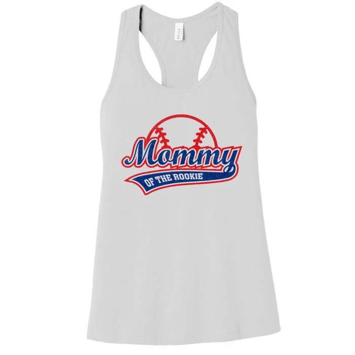 Funny Retro Baseball Mommy of the Rookie Women's Racerback Tank