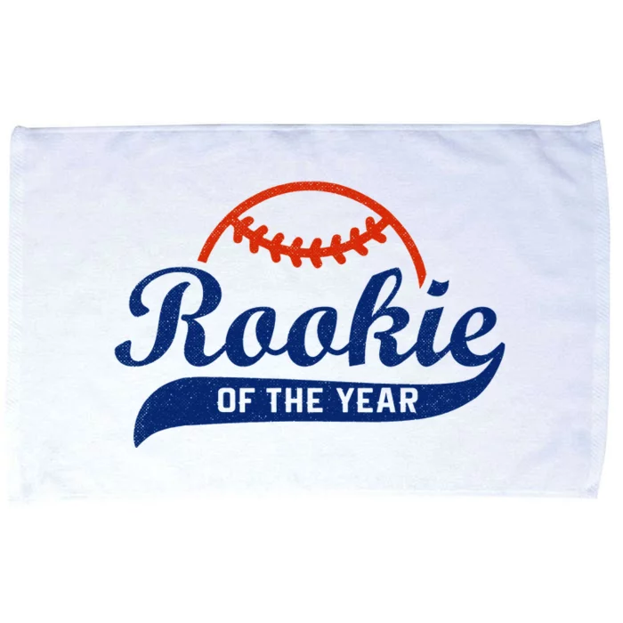 Funny Retro Baseball Rookie of the Year (1) Microfiber Hand Towel