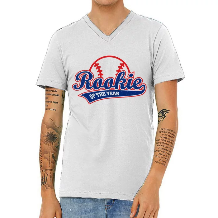 Funny Retro Baseball Rookie of the Year V-Neck T-Shirt