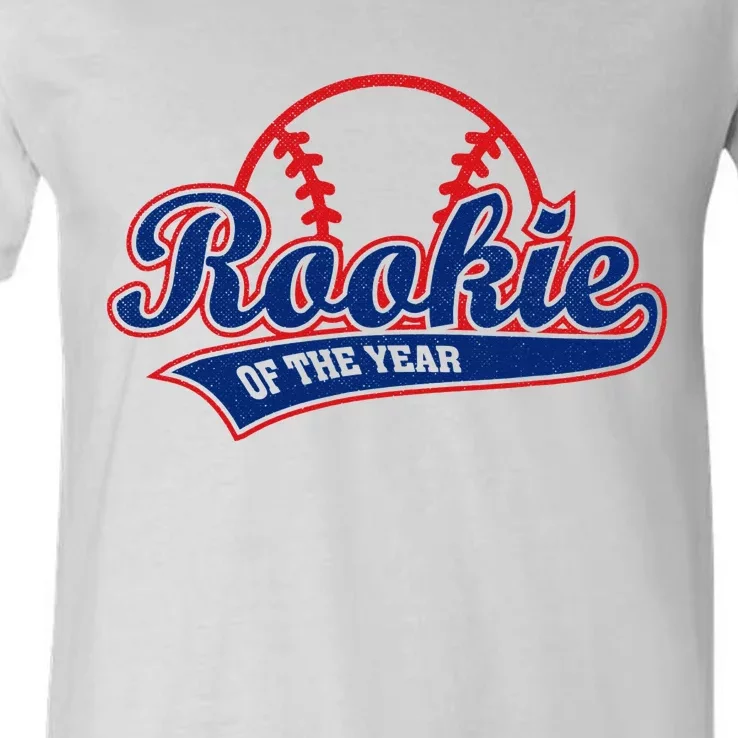 Funny Retro Baseball Rookie of the Year V-Neck T-Shirt