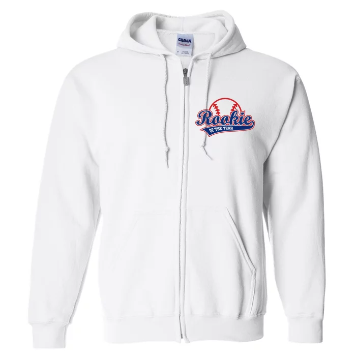 Funny Retro Baseball Rookie of the Year Full Zip Hoodie