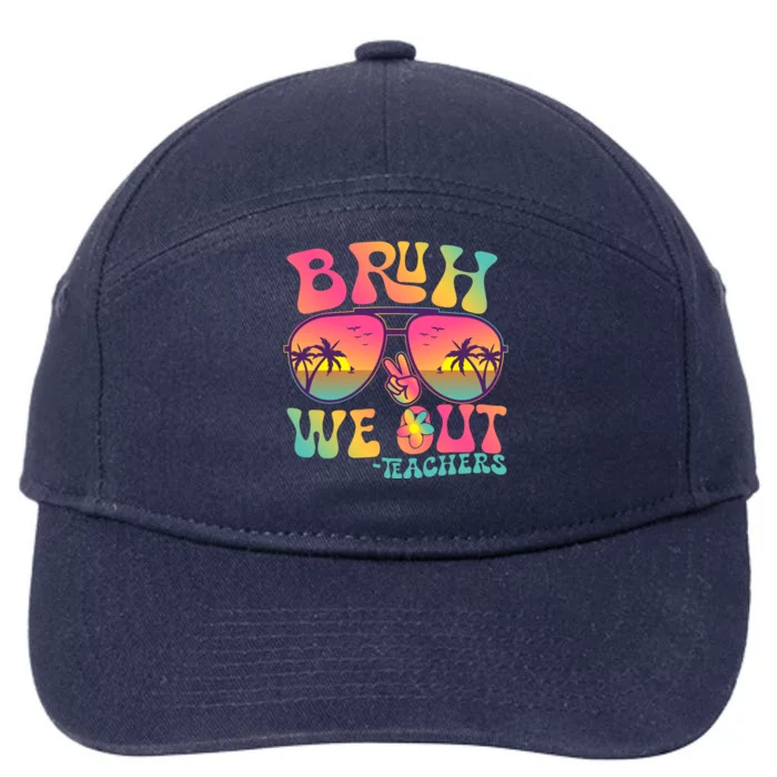 Funny Retro Bruh We Out Teachers 7-Panel Snapback Hat