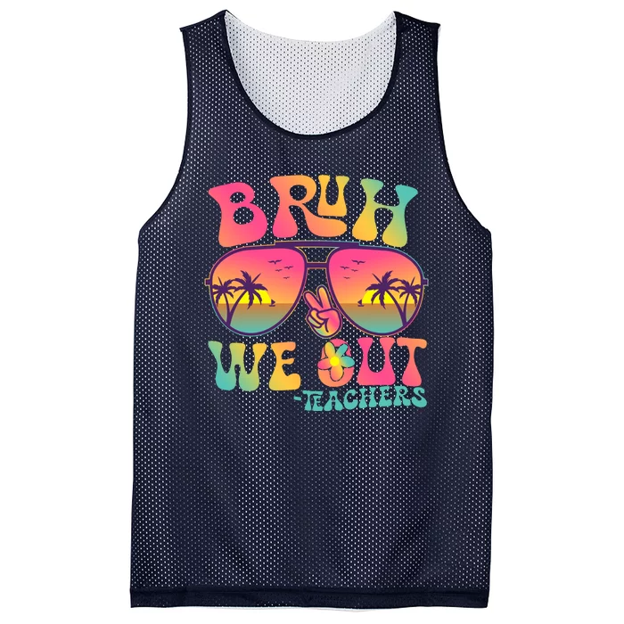 Funny Retro Bruh We Out Teachers Mesh Reversible Basketball Jersey Tank