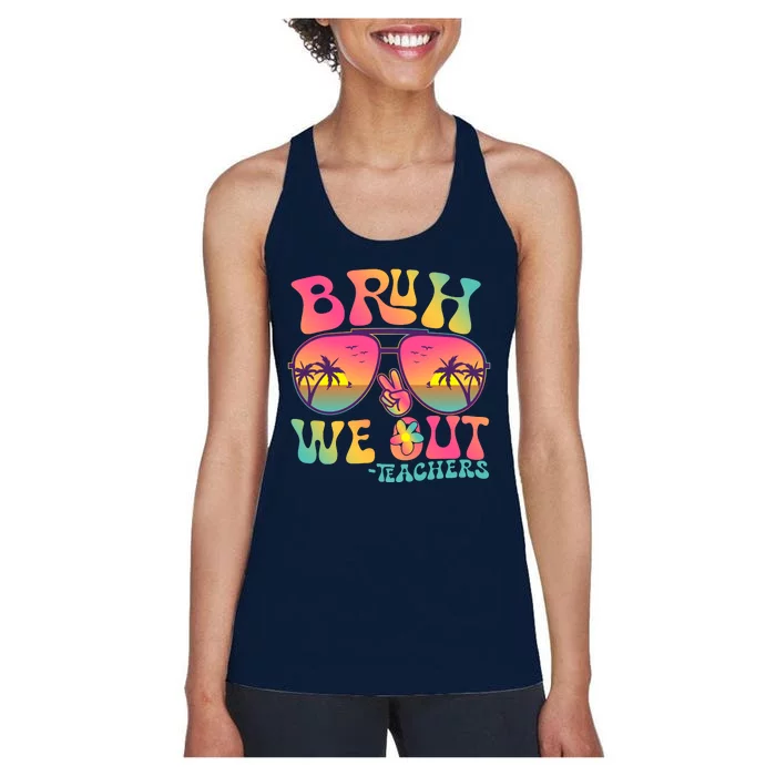 Funny Retro Bruh We Out Teachers Women's Racerback Tank