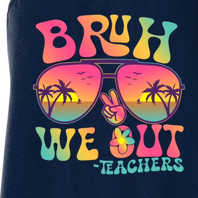 Funny Retro Bruh We Out Teachers Women's Racerback Tank