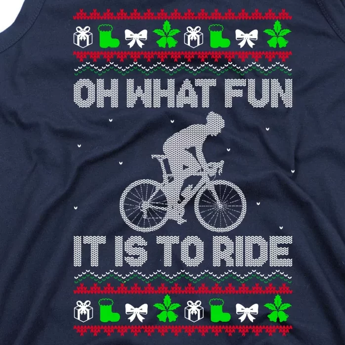 Funny Road Bike Riding Cycling Xmas Tank Top