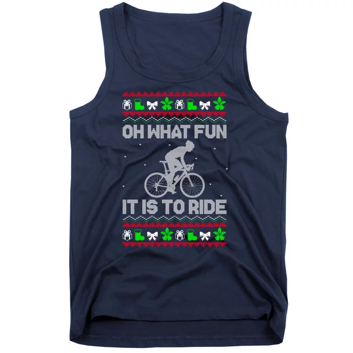 Funny Road Bike Riding Cycling Xmas Tank Top