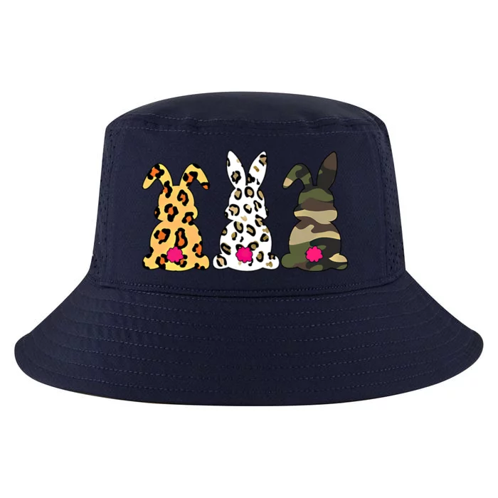 Funny Rabbits Bunnies Leopard Camouflage Happy Easter Day Gift Cool Comfort Performance Bucket Hat