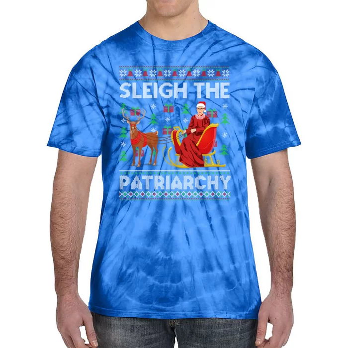 Feminist Ruth Bader Ginsburg Rbg Xmas Sleigh The Patriarchy Gift Tie-Dye T-Shirt