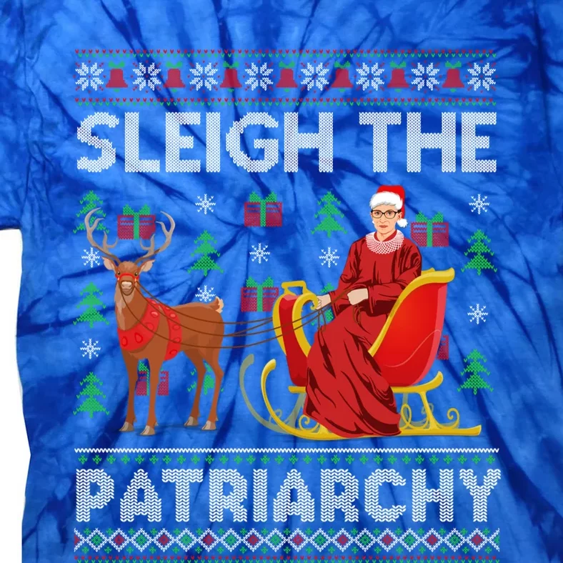 Feminist Ruth Bader Ginsburg Rbg Xmas Sleigh The Patriarchy Gift Tie-Dye T-Shirt