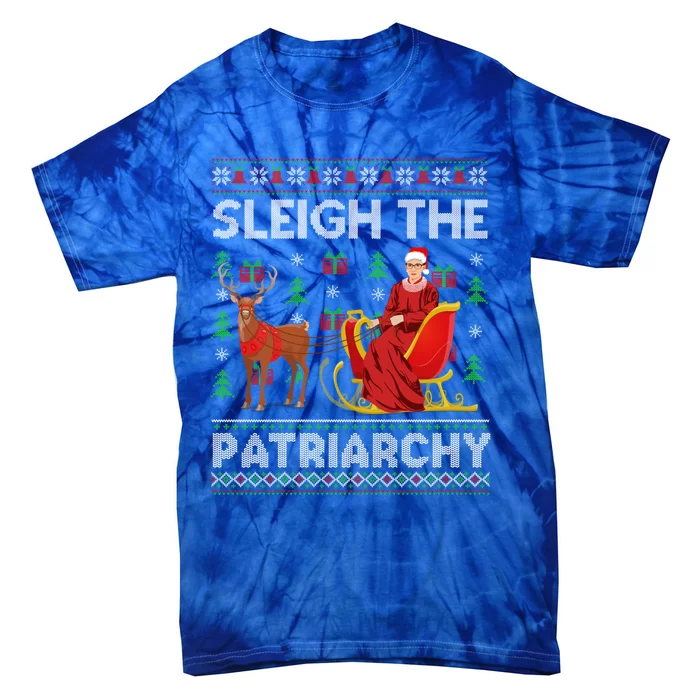 Feminist Ruth Bader Ginsburg Rbg Xmas Sleigh The Patriarchy Gift Tie-Dye T-Shirt