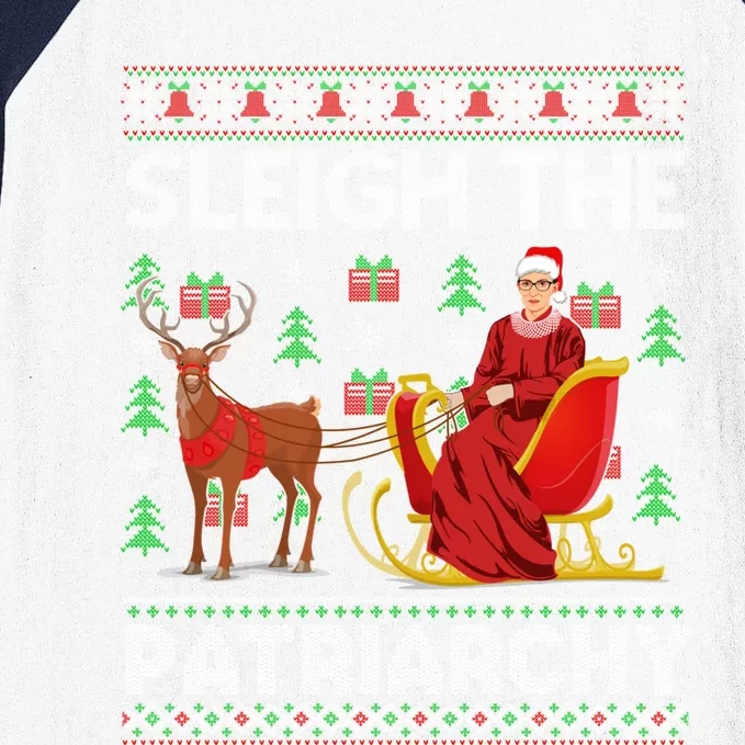 Feminist Ruth Bader Ginsburg Rbg Xmas Sleigh The Patriarchy Gift Baseball Sleeve Shirt