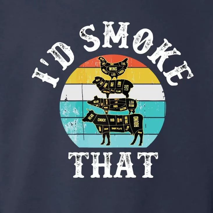 Funny Retro BBQ Party Smoker Chef I'd Smoke That Toddler Hoodie