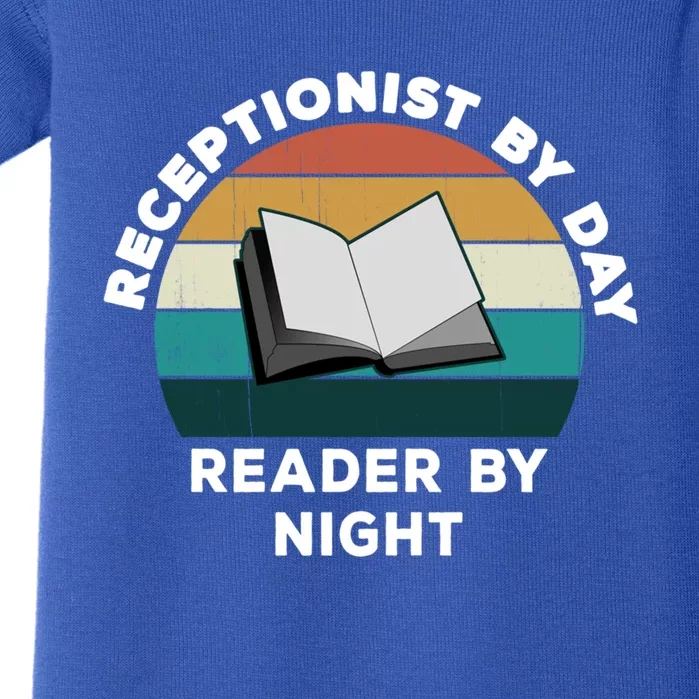 Funny Receptionist By Day Reader By Night: Cool Book Lover Gift Baby Bodysuit