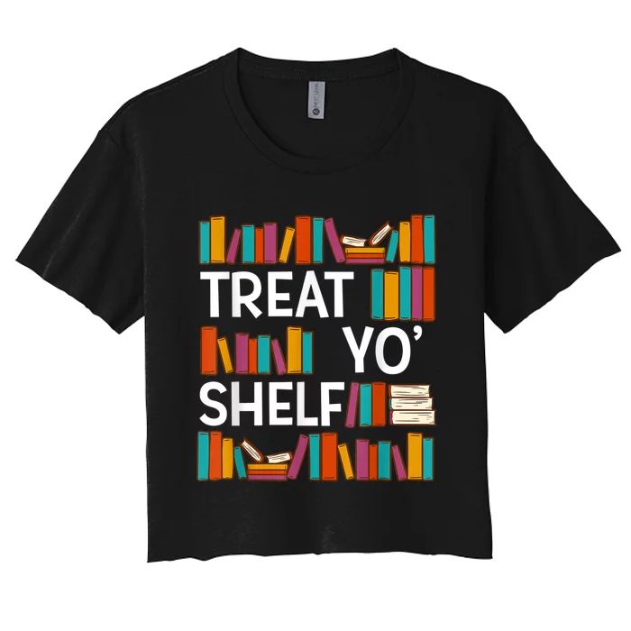 Funny Reading Book Lover Reader Librarian Nerdy Pun Women's Crop Top Tee