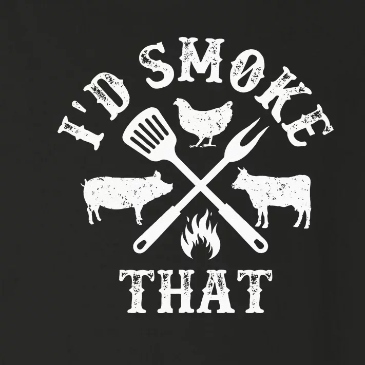 Funny Retro BBQ Party Smoker Chef Dad Gifts Id Smoke That Toddler Long Sleeve Shirt