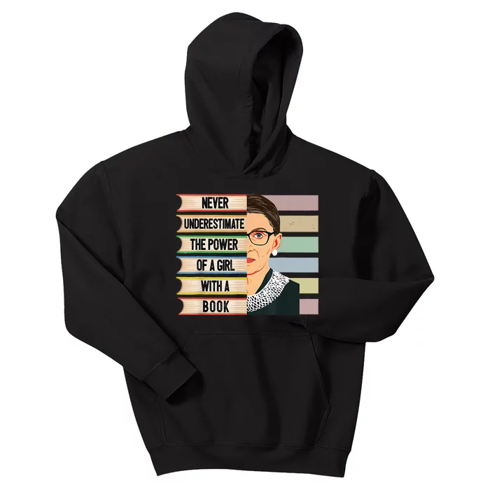 Feminist Ruth Bader Ginsburg RBG Quote With Book Kids Hoodie