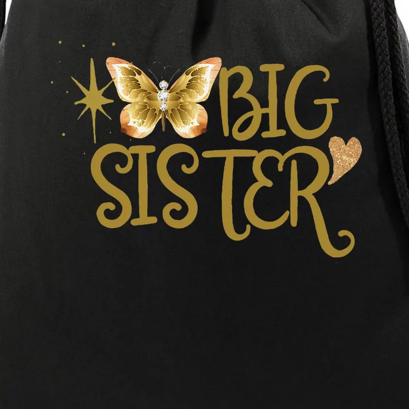 Funny Retro Big Sister Gift Present For Girl Teenager Drawstring Bag