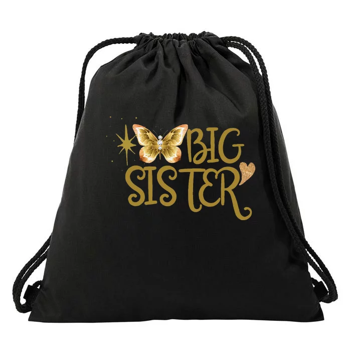 Funny Retro Big Sister Gift Present For Girl Teenager Drawstring Bag