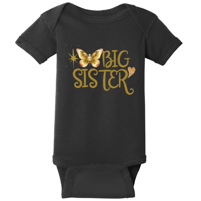 Funny Retro Big Sister Gift Present For Girl Teenager Baby Bodysuit