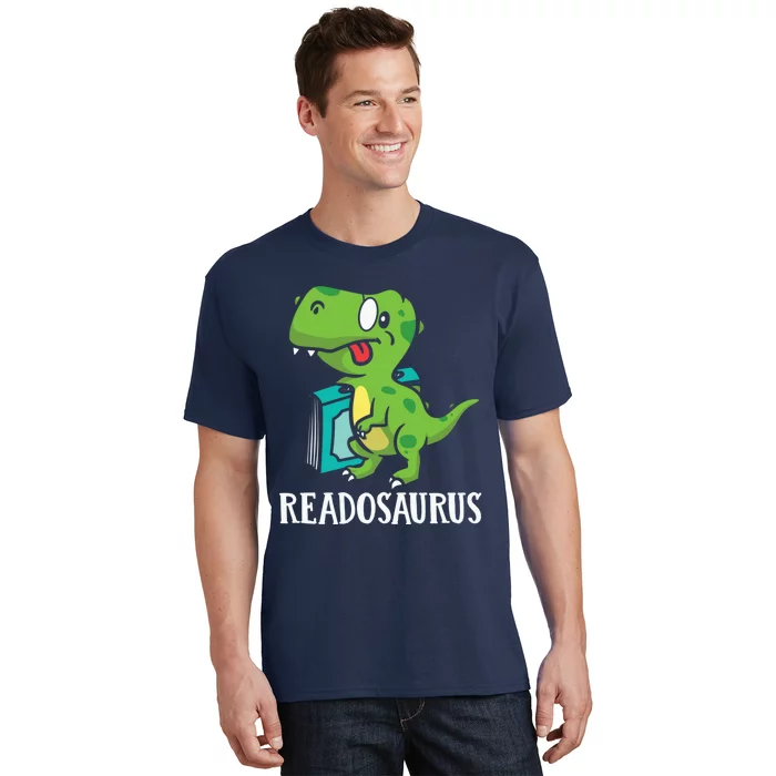 Funny Reading Book Readers Dinosaur Dino Apparel T-Shirt