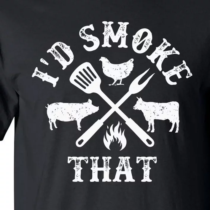 Funny Retro BBQ Party Smoker Chef Dad Gifts Id Smoke That Tall T-Shirt