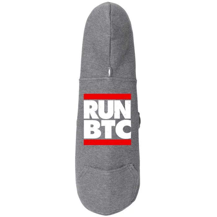 Funny Run BTC Bitcoin Logo Doggie 3-End Fleece Hoodie