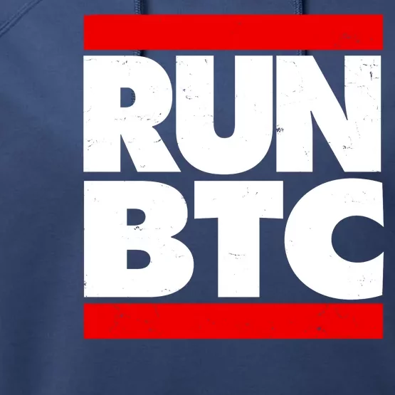 Funny Run BTC Bitcoin Logo Performance Fleece Hoodie