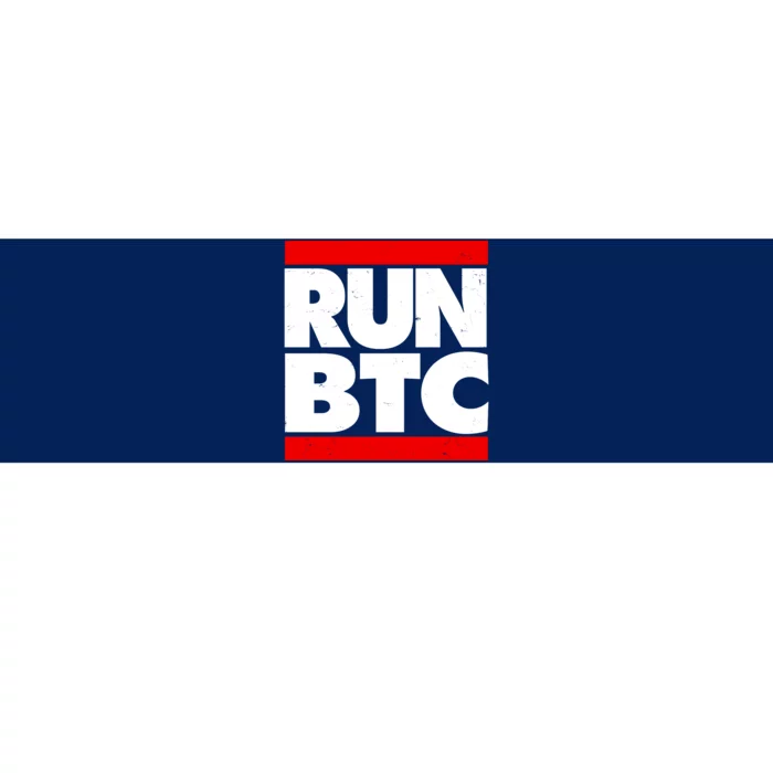 Funny Run BTC Bitcoin Logo Bumper Sticker