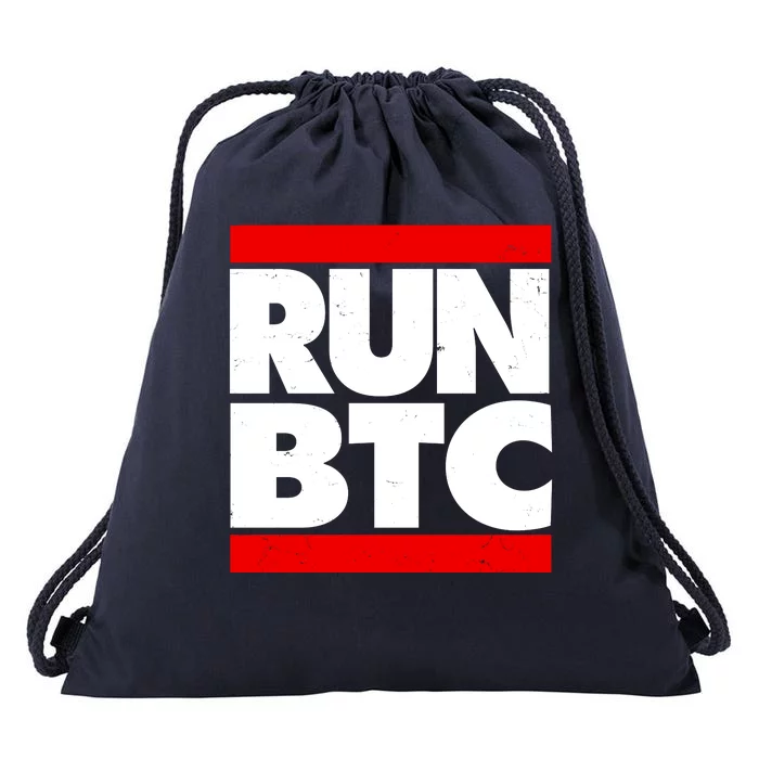 Funny Run BTC Bitcoin Logo Drawstring Bag