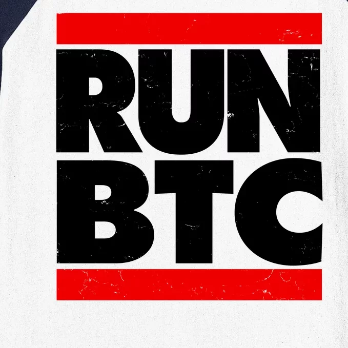 Funny Run BTC Bitcoin Logo Baseball Sleeve Shirt