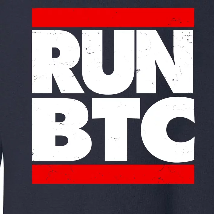 Funny Run BTC Bitcoin Logo Toddler Sweatshirt