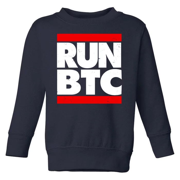 Funny Run BTC Bitcoin Logo Toddler Sweatshirt