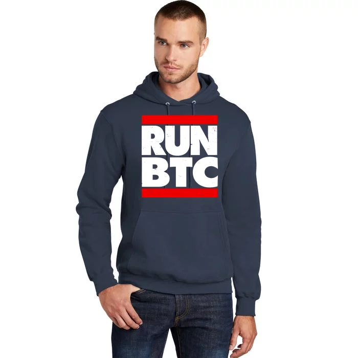 Funny Run BTC Bitcoin Logo Tall Hoodie