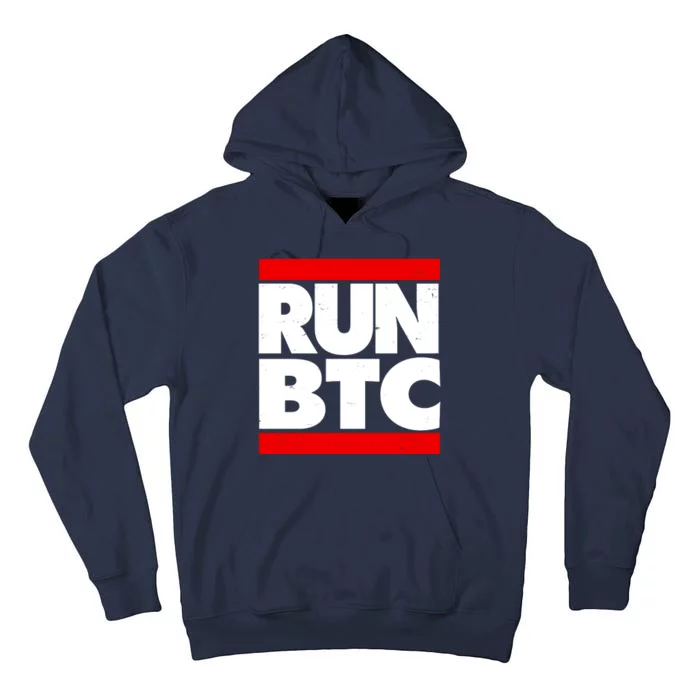 Funny Run BTC Bitcoin Logo Tall Hoodie