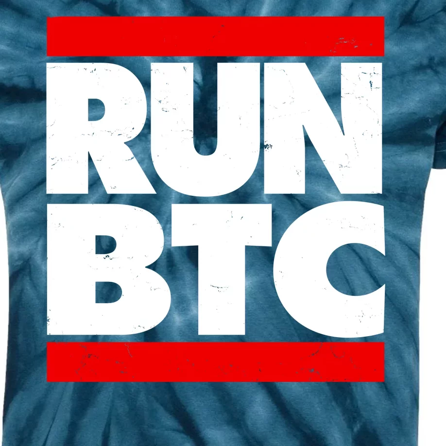 Funny Run BTC Bitcoin Logo Kids Tie-Dye T-Shirt