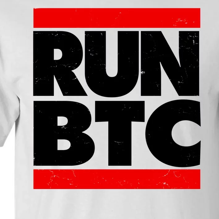 Funny Run BTC Bitcoin Logo Tall T-Shirt