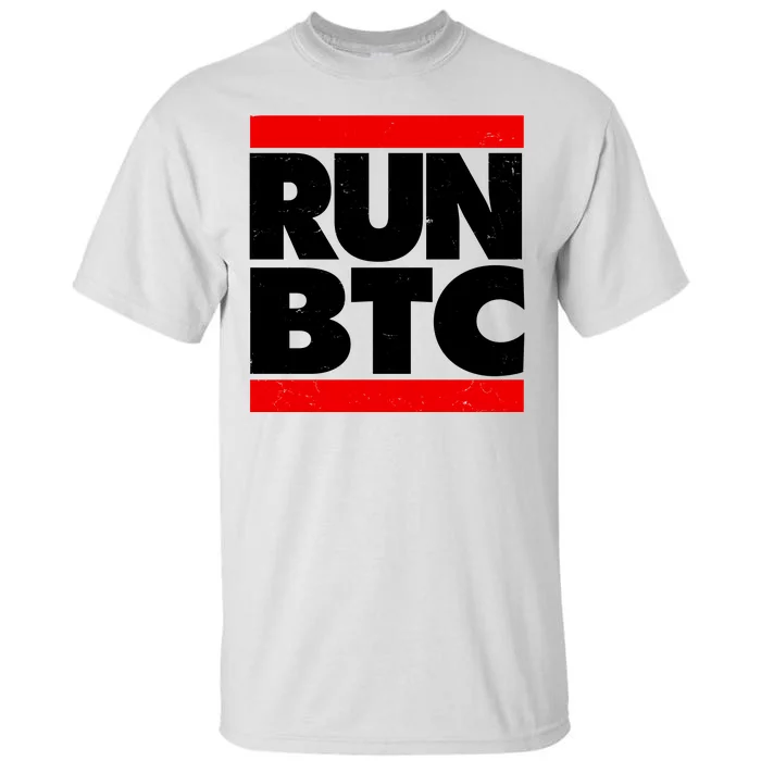 Funny Run BTC Bitcoin Logo Tall T-Shirt