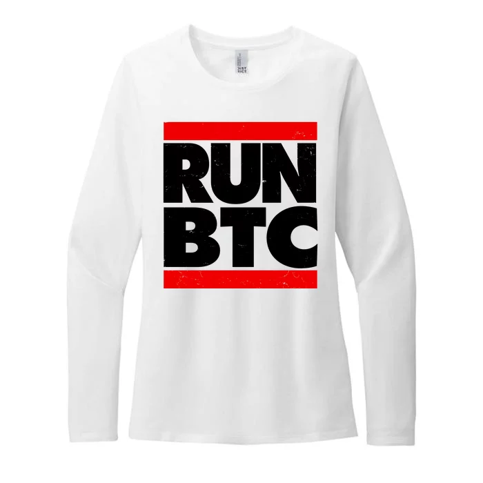 Funny Run BTC Bitcoin Logo Womens CVC Long Sleeve Shirt