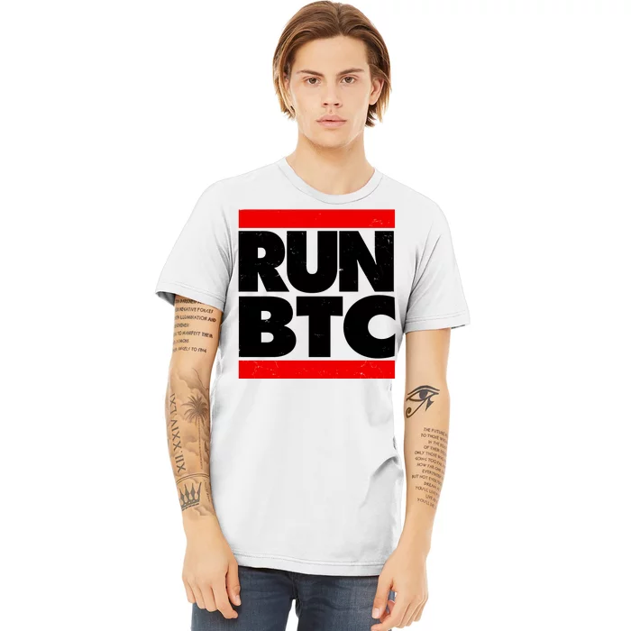 Funny Run BTC Bitcoin Logo Premium T-Shirt