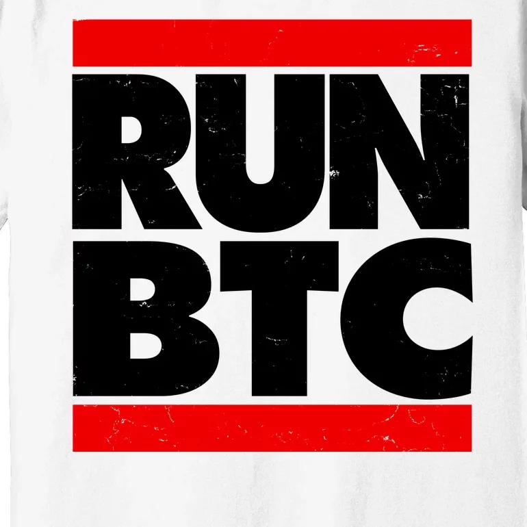 Funny Run BTC Bitcoin Logo Premium T-Shirt