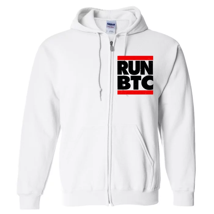 Funny Run BTC Bitcoin Logo Full Zip Hoodie