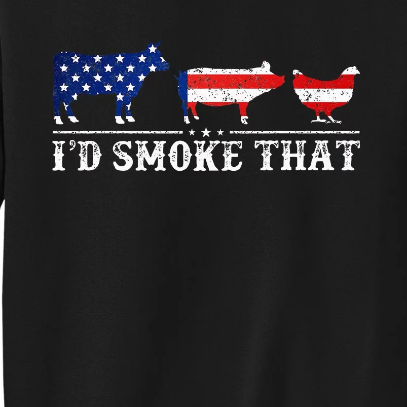 Funny Retro BBQ Party Grill Smoker Chef Dad I'd Smoke That Sweatshirt